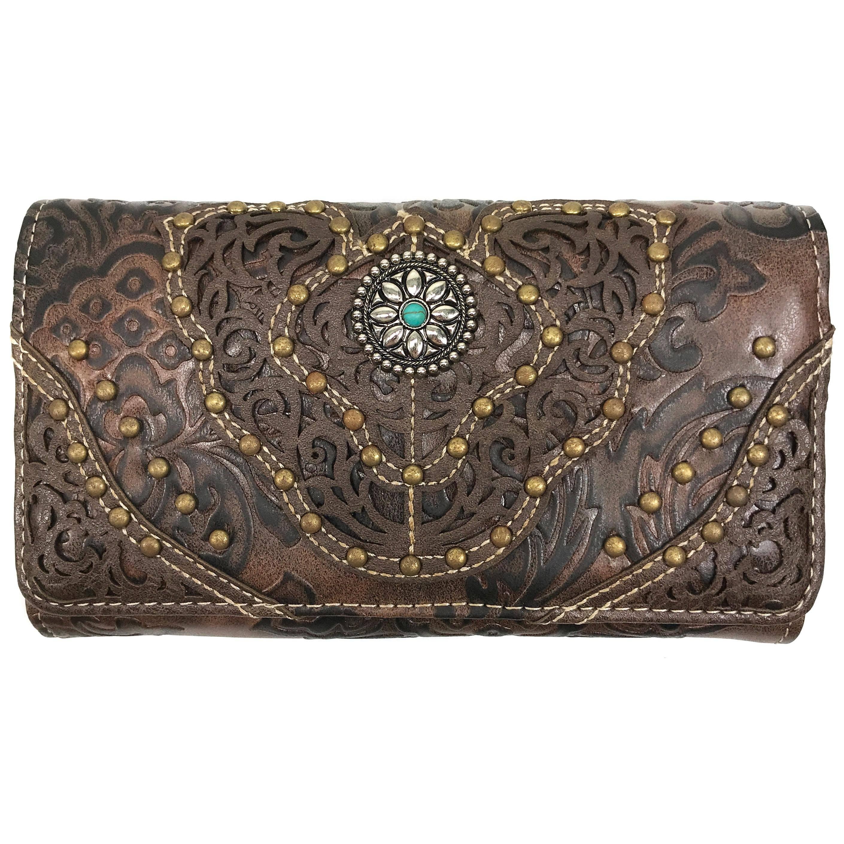 Lunar Deer - Wholesale Wallet - Women's - Women Western Floral Damask Medallion Crossbody Wallet6