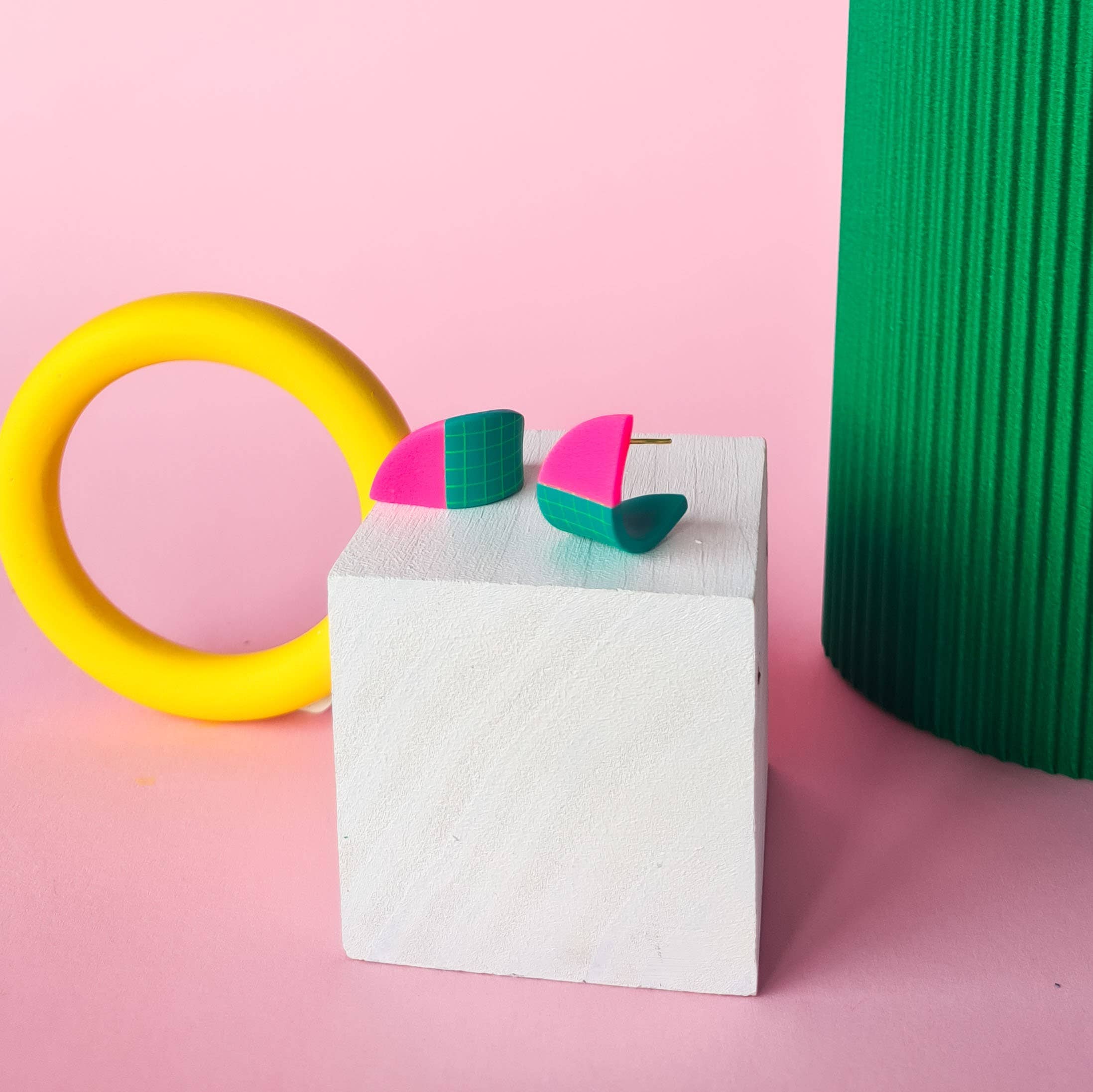 Mono - Wholesale Dangle Earrings - Handmade Polymer Neon Earrings, 1980s NeoMemphis8