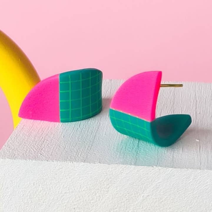 Mono - Wholesale Dangle Earrings - Handmade Polymer Neon Earrings, 1980s NeoMemphis8