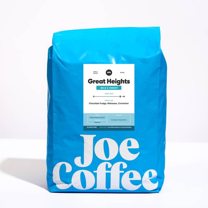 Great Heights Medium/Dark Roast Coffee, 5 lb, Kosher, Rainforest Alliance Certified, NYC Roaster for wholesale by Joe Coffee Company