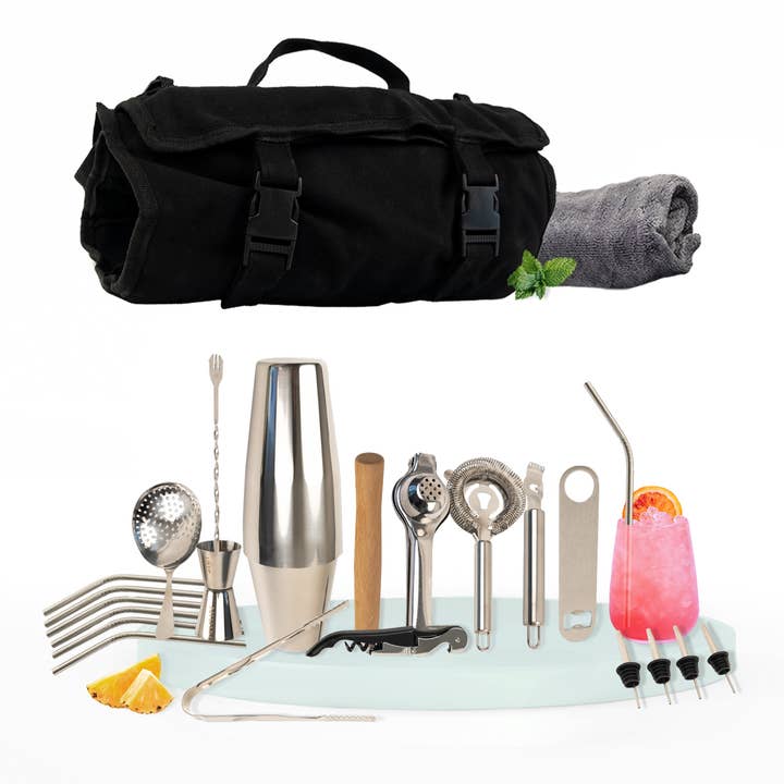 Pepe Nero - Wholesale Bar Tool - Professional Bartender Kit and Cocktail Shaker 27 Piece Set