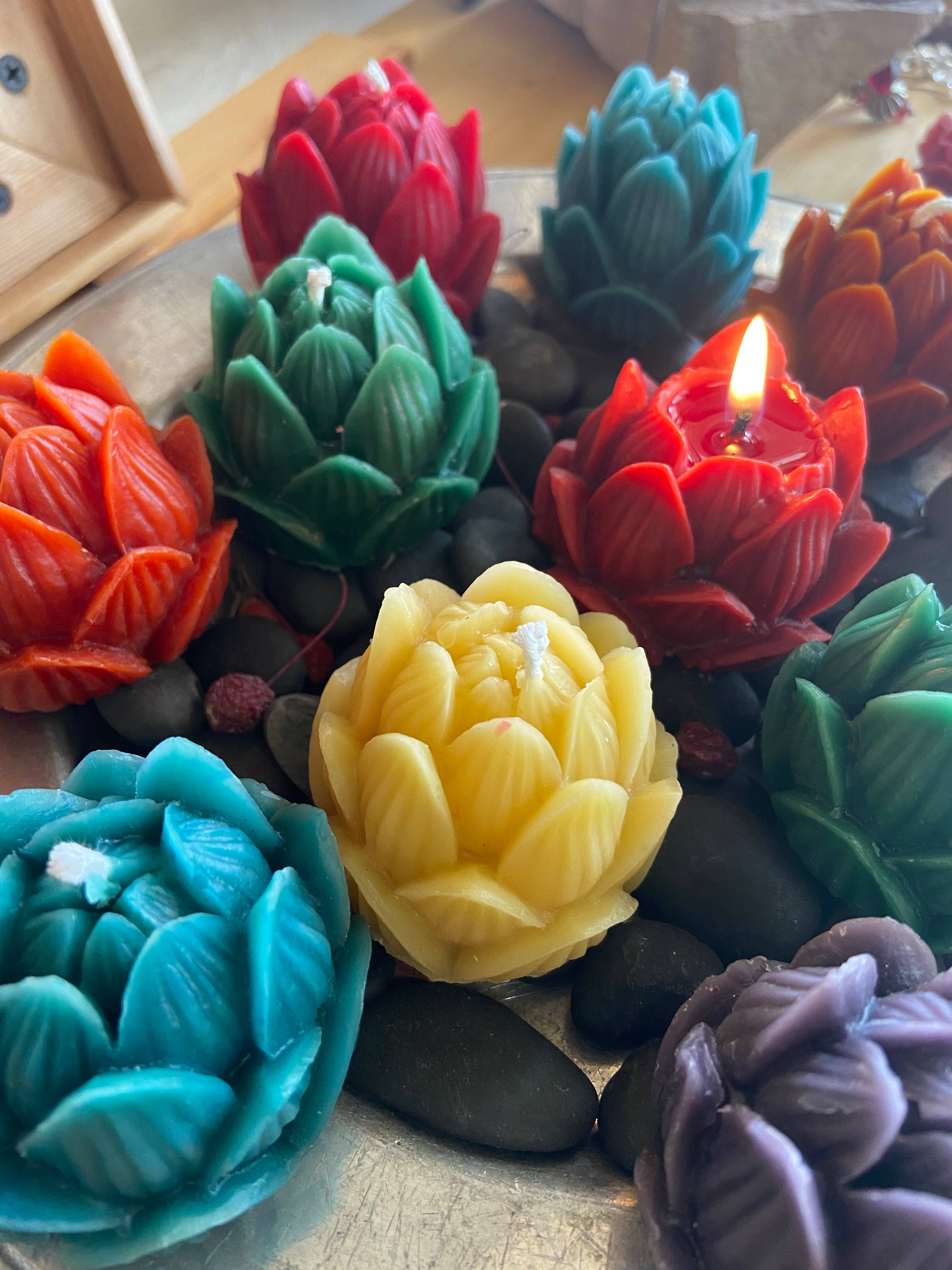 Live Light Beeswax Candles - Wholesale Novelty Candle - Lotus Meditation Candle Box Set6