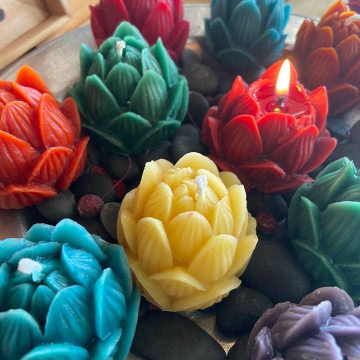 Live Light Beeswax Candles - Wholesale Grappige kaars - Lotus meditatie kaarsen geschenkset6