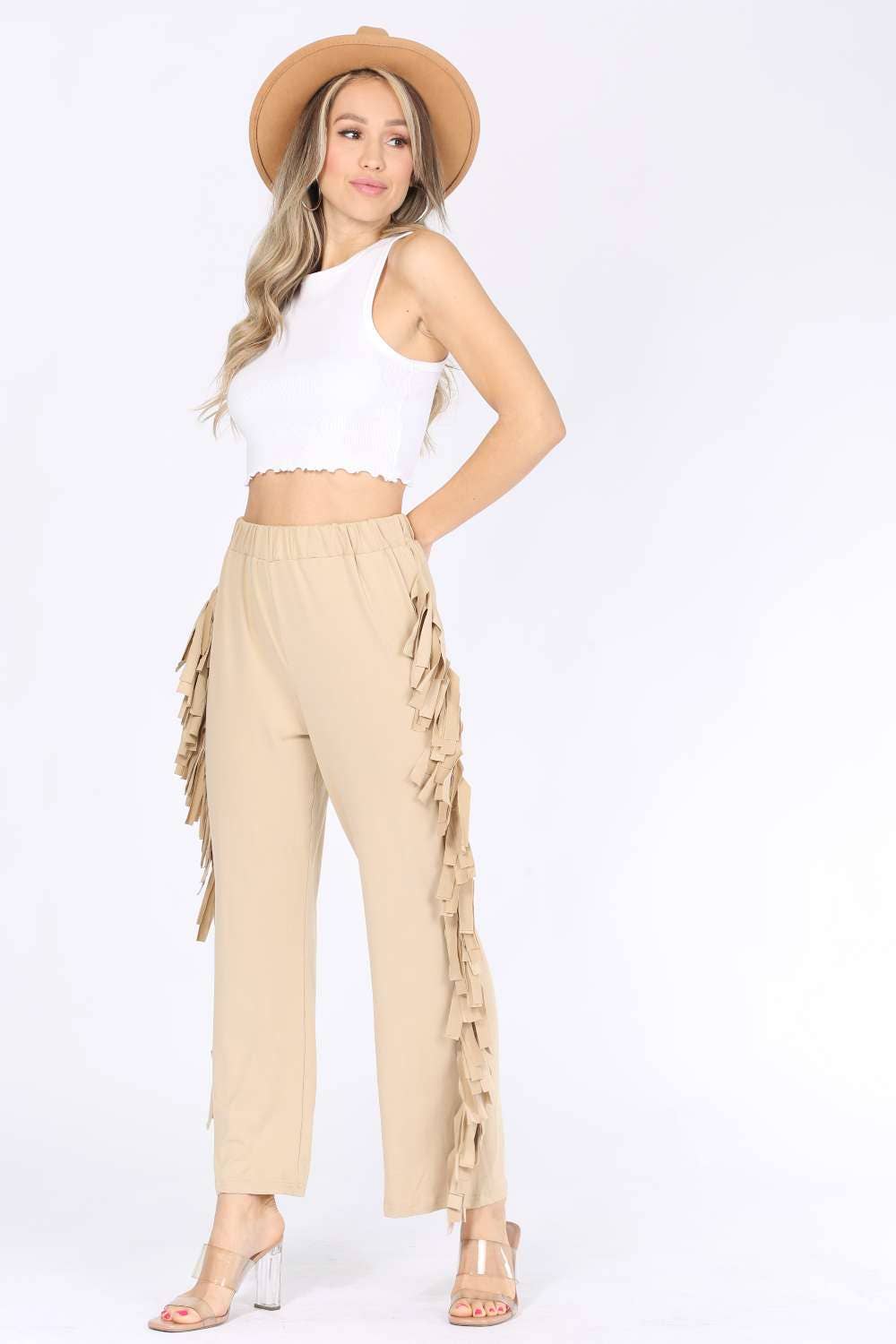 Queen Fashion - Wholesale Broek - Dames - veelzijdige nette broek, broek met franjespanelen4