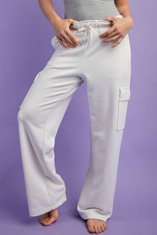 Sunday Morning – wholesale Mjukis- och joggingbyxor – Dam – P206337 RAK FRANSK FROTTÉ CARGO SWEATPANTS3