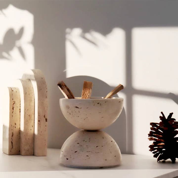 Kiyo Home - Wholesale Incense Holder - Travertine Incense Burner | Incense Holder | Stone Decor5