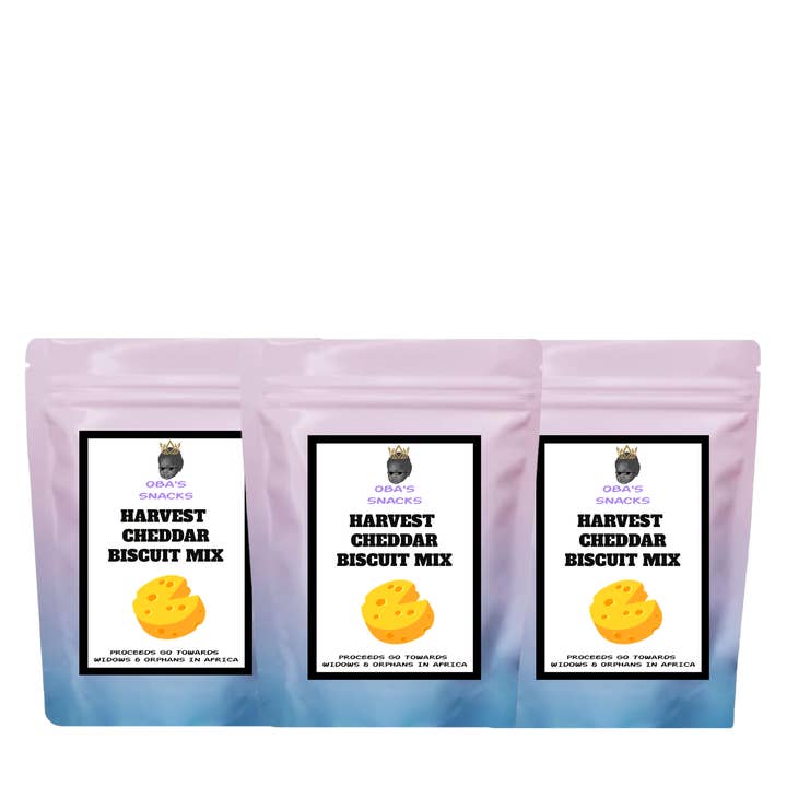 Miscela per Biscotti al Cheddar del Raccolto |Aggiungi Solo Latte|Set da 3 Piccole Confezioni per la vendita all'ingrosso da parte di Oba's Snacks