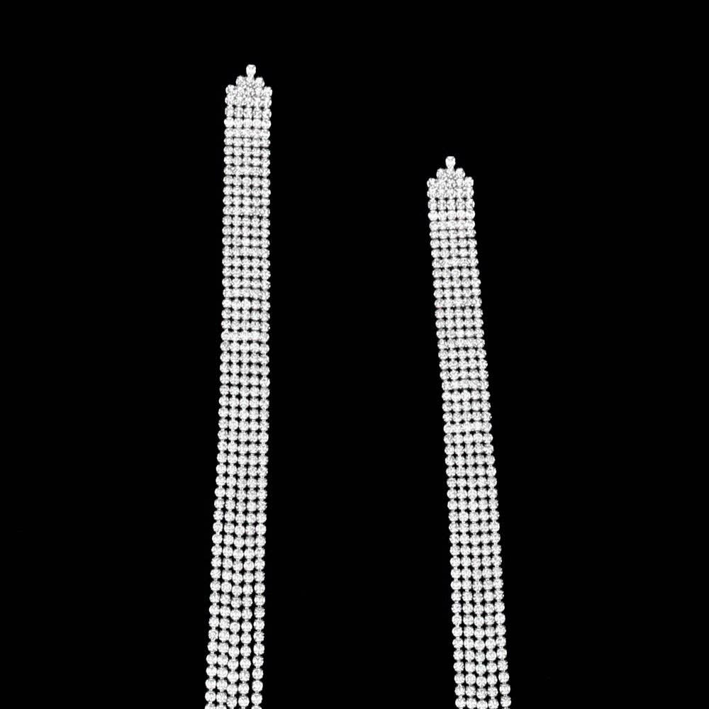 Sensibling Corp. - Wholesale Tassel Earrings - Oversized Rhinestone Fringe Evening Earrings1