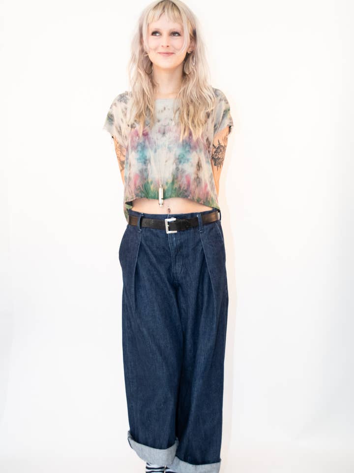 Ice Dyed Silk Slouch Tee- Gemstone for wholesale by Blank Canvas