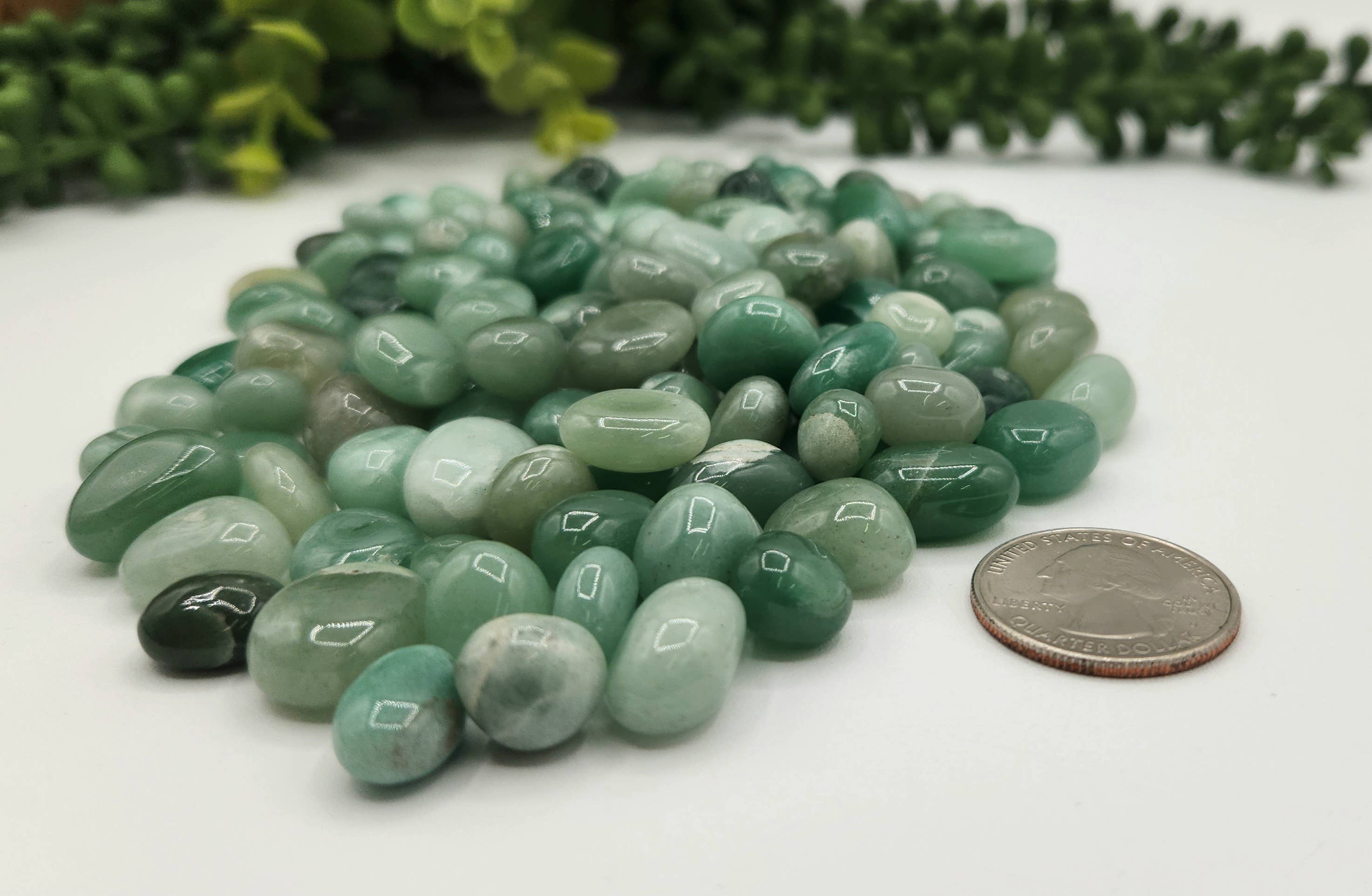 Meraki Gemstones – wholesale Spiritual stone/crystal – Green Aventurine Tumbled Gemstones 10-20mm (0.5kg/1.1 lbs.)3