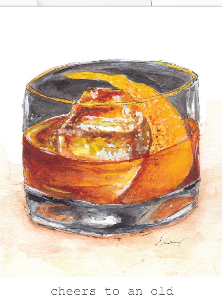 Cocktail Birthday Card for wholesale by Channing Gibb Art