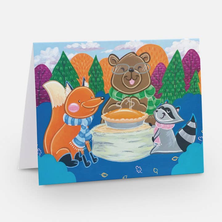 Carte de vœux Thankful Forest Friends pour la vente par Sey Studios