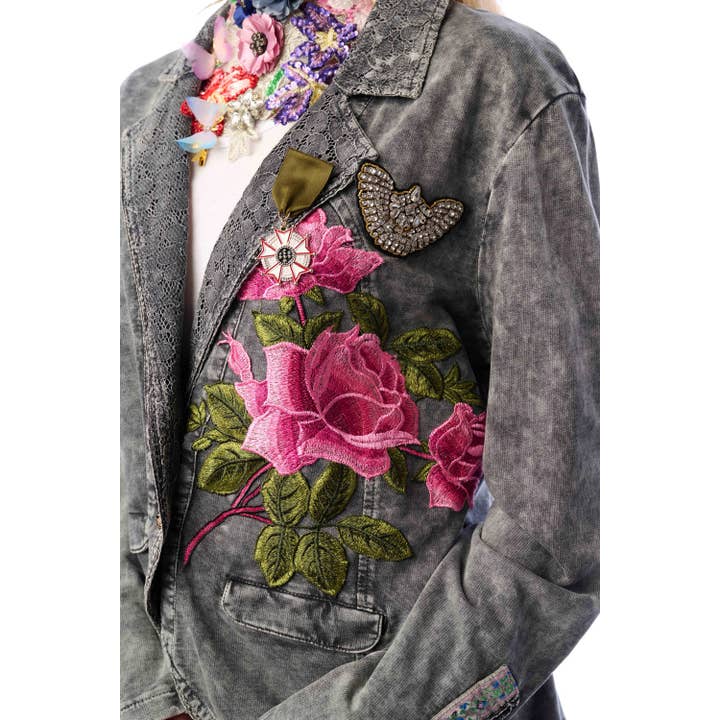 Charcoal Colonel French Terry Knitted Jacket - Blazer for wholesale on Faire5