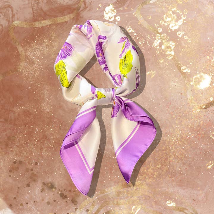 Scarf - trendy colorful - 70 x 70cm - silk for wholesale by Lourens Exclusive