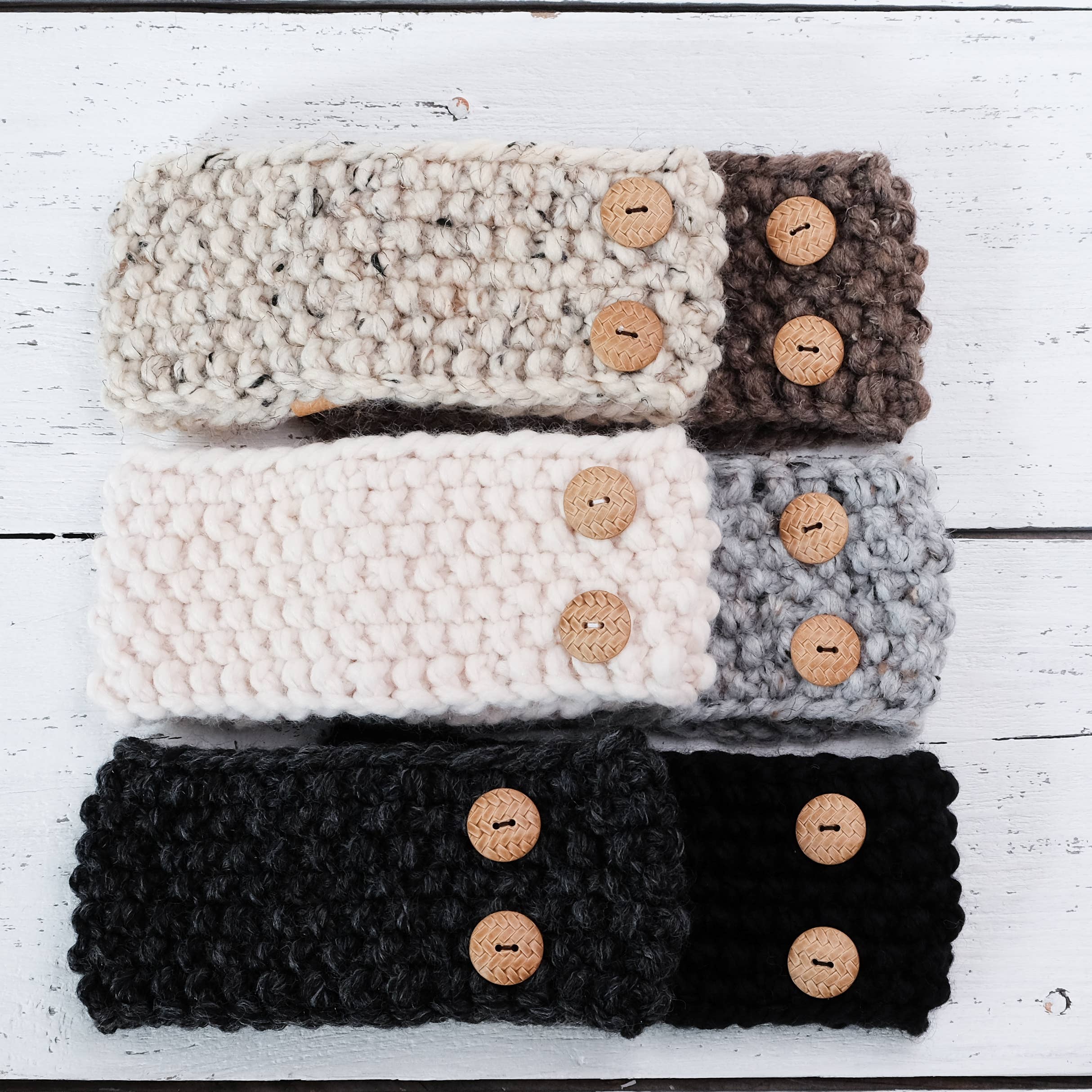 JackiBean – wholesale Öronvärmare - Dam – Handstickad knapp Band Öronvärmare6