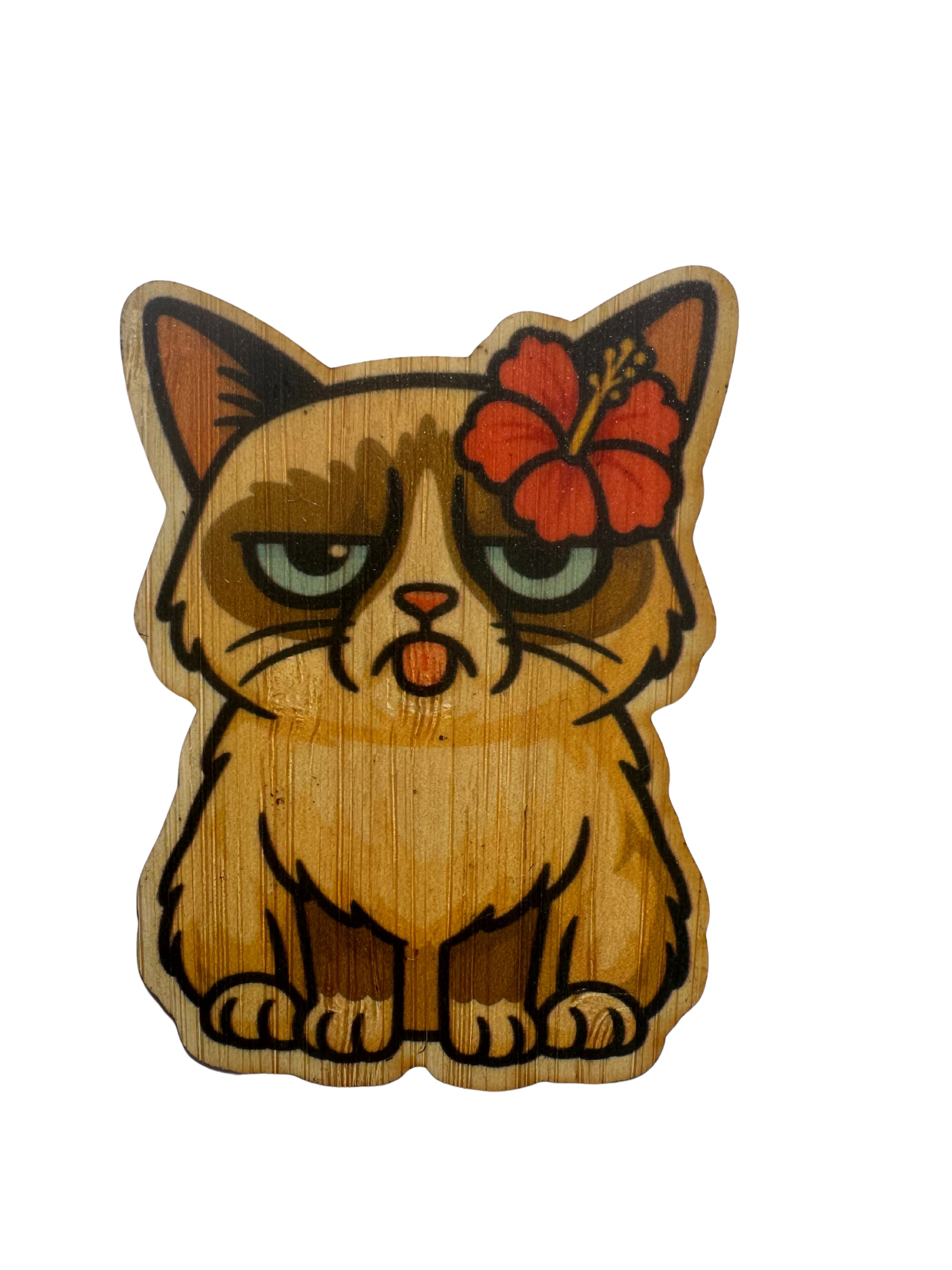Bamboo Wood Stickers - Wholesale Sticker - Grumpy Cat0