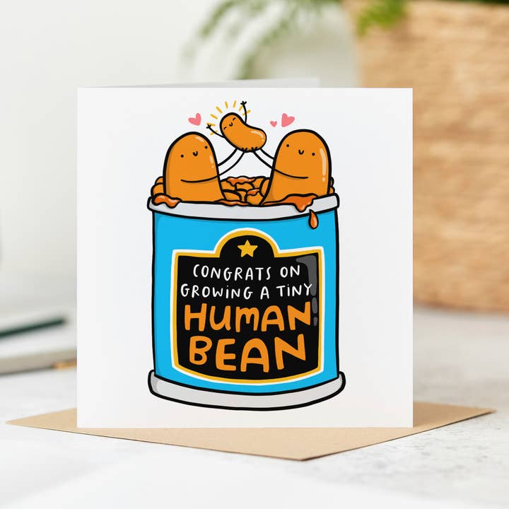 Congrats On Growing A Tiny Human Bean Card for wholesale by Arrow Gift Co