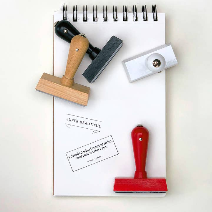 Custom Quote Hand Stamp - Classic Rectangle for wholesale by Wms&Co.