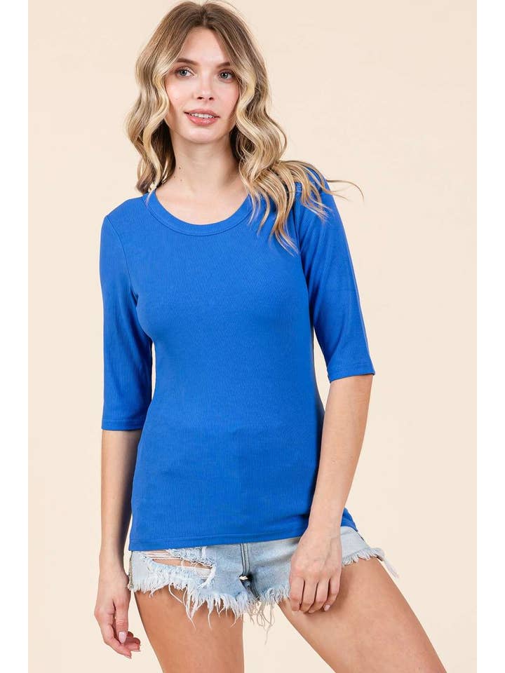 mittoshop - Wholesale Knit Top - Women's - H14853 - ROUND NECK 3/4 SLEEVE RIB KNIT TOP7