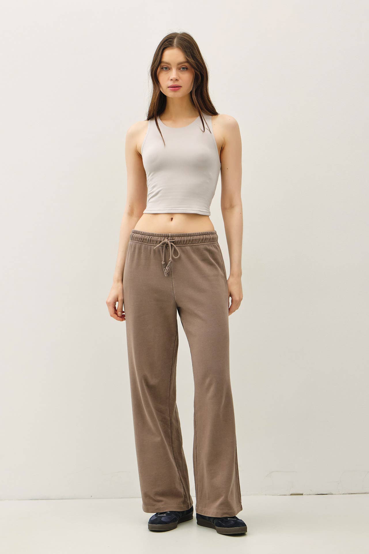 Be Cool - Wholesale Pants - Women's - ACID WASH WIDE LEG COTTON FLEECE PANTS 9