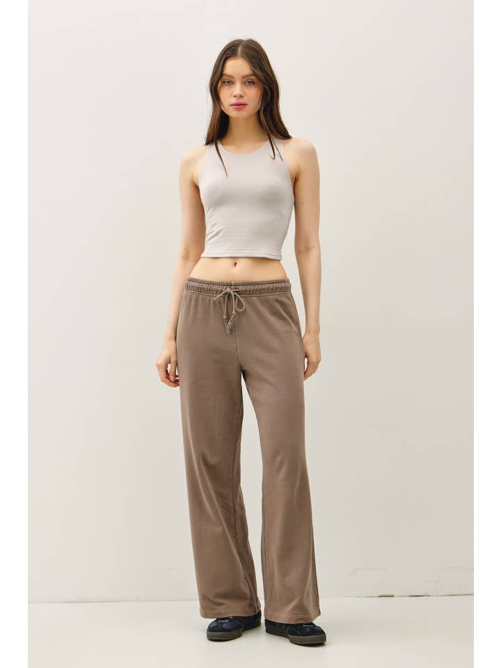 Be Cool - Vente Pantalon – femme - PANTALON LARGE EN MOLLETON DE COTON DÉLAVÉ À L'ACIDE9