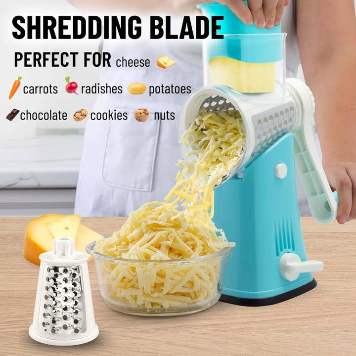 Zulay Kitchen - Wholesale Grater - Rotary Cheese Grater with 5 Interchangeable Drums