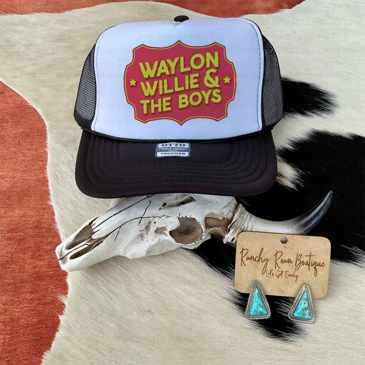 Waylon Willie & The Boys Western Foam Trucker Hat for wholesale by Ranchy Roan Boutique