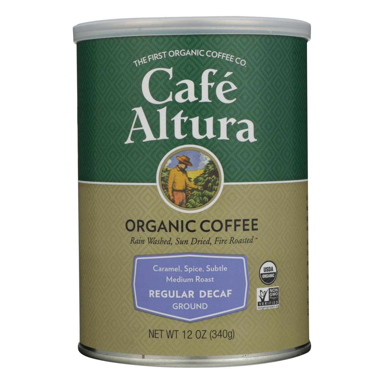 Ware Spark - Wholesale Ground Coffee - Cafe Altura - Organic Regular Roast Ground Coffee - Decaf - Case Of 6 - 12 Oz0