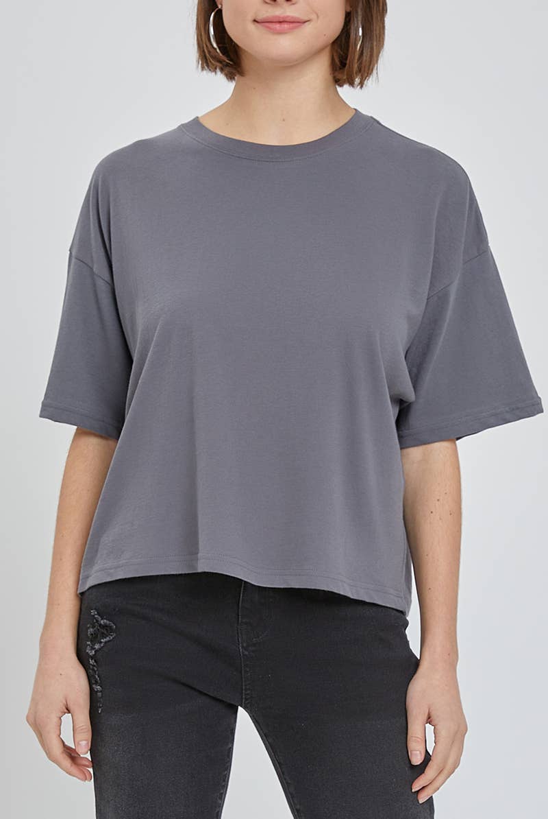 2&moon - Wholesale T-Shirt - Women's - Giving 100% Cotton Solid short sleeve Crop Tee2