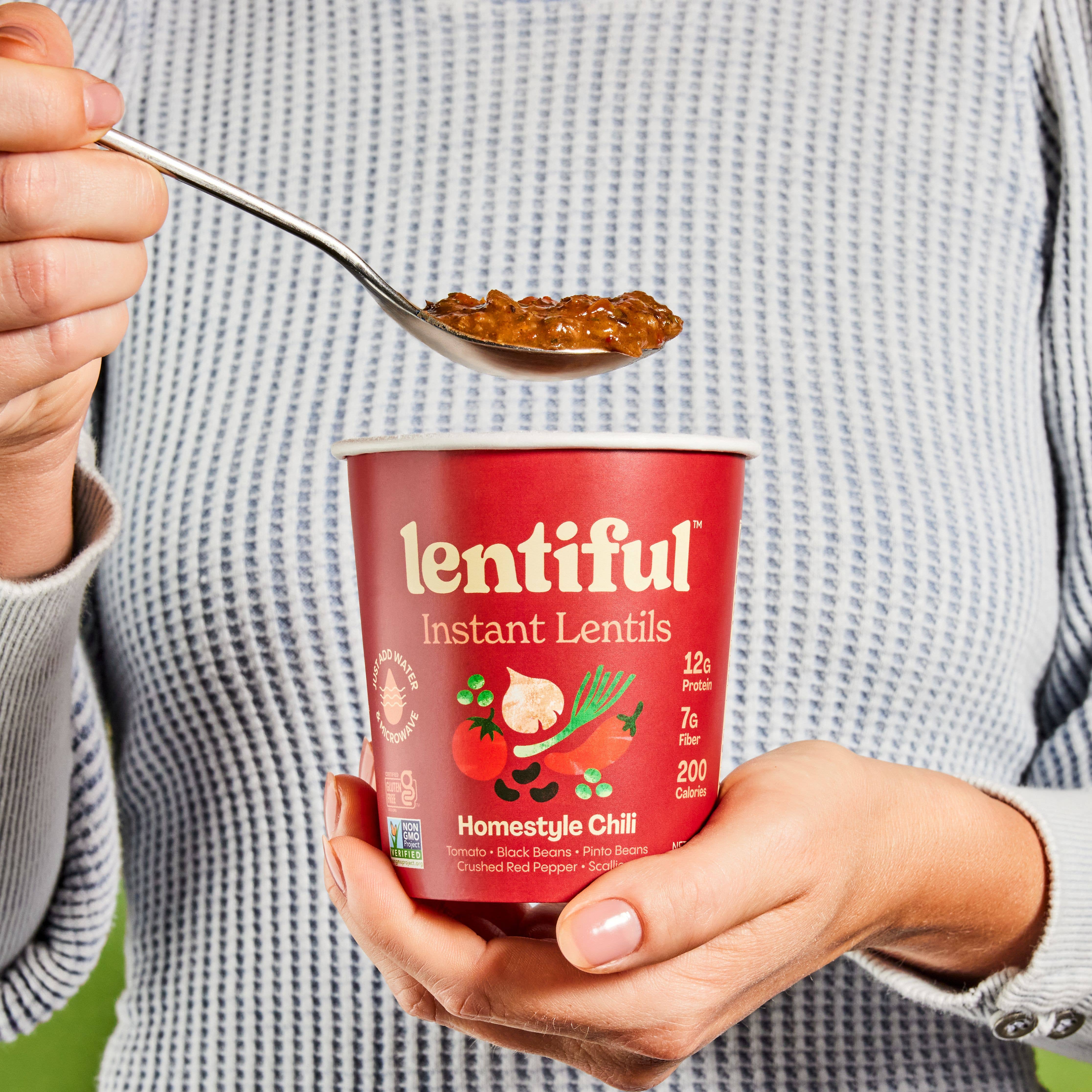 Lentiful - Wholesale Shelf Stable Prepared Meal - Homestyle Chili Instant Lentils 8-Pack2