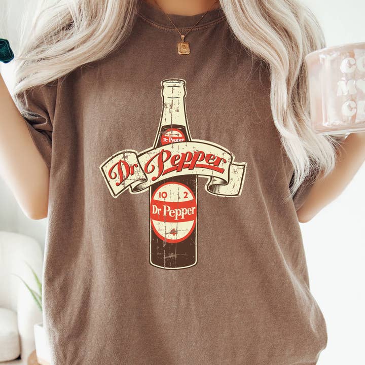 Vintage Dr Pepper Comfort Colors Tee for wholesale by Kissed Apparel