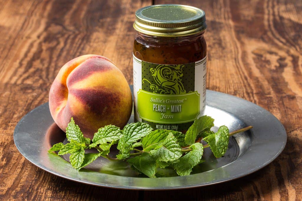 Sallie's Greatest - Wholesale Jam/Jelly - 9.5 oz. Peach + Mint Jam