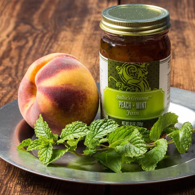 Sallie's Greatest - Wholesale Jam/Jelly - 9.5 oz. Peach + Mint Jam0