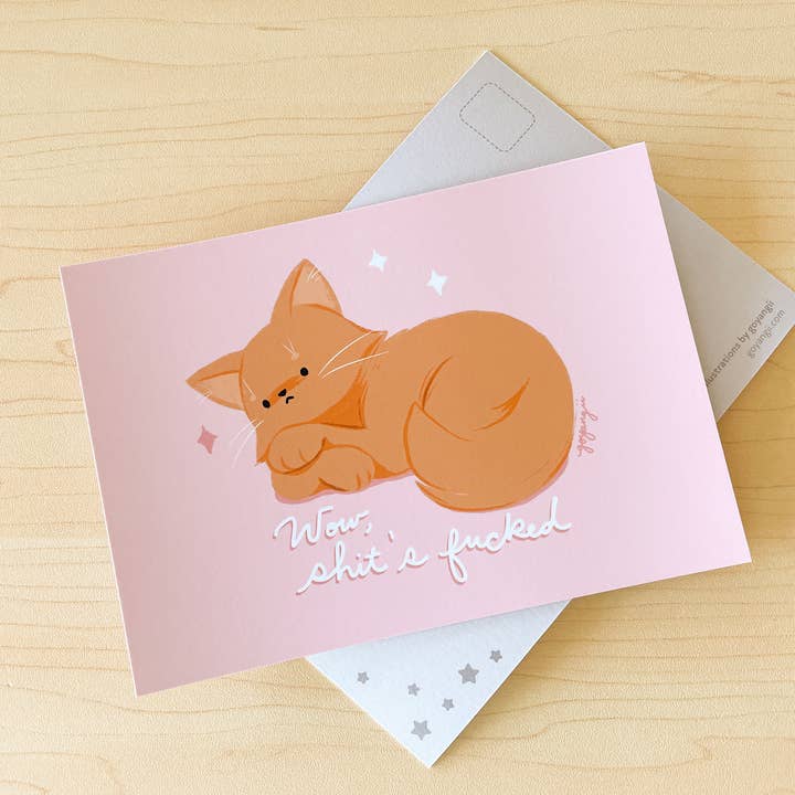 Mini imprimé Shit's Fucked Kitty/Carte postale pour la vente par goyangii