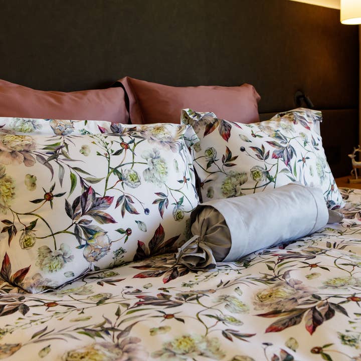 Juego de ropa de cama Clay Peony, 100% satén de algodón mercerizado para venta al por mayor de von der Thannen Luxury Bedding