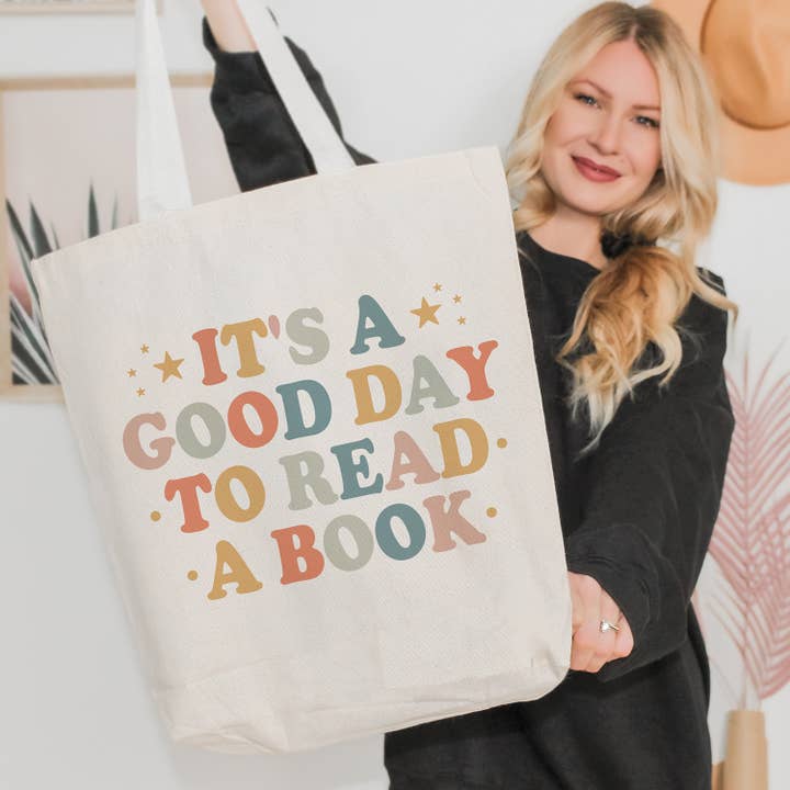 Lucky Luna Apparel - Wholesale Tote Bag - Women's - Good Day To Read A Book Tote Bag