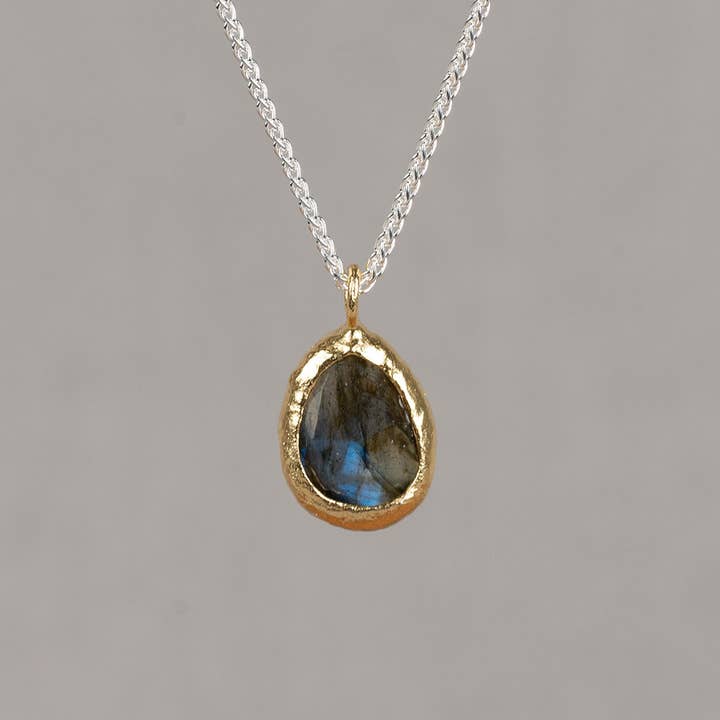 Halskette Silber + vergoldet + Labradorit für den Großhandel von Jéh Jewels