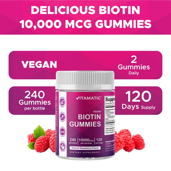 Vitamatic - Wholesale Oral Supplement/Vitamin - Vitamatic Biotin Gummies 10,000 mcg- 240 Vegan Gummies 5
