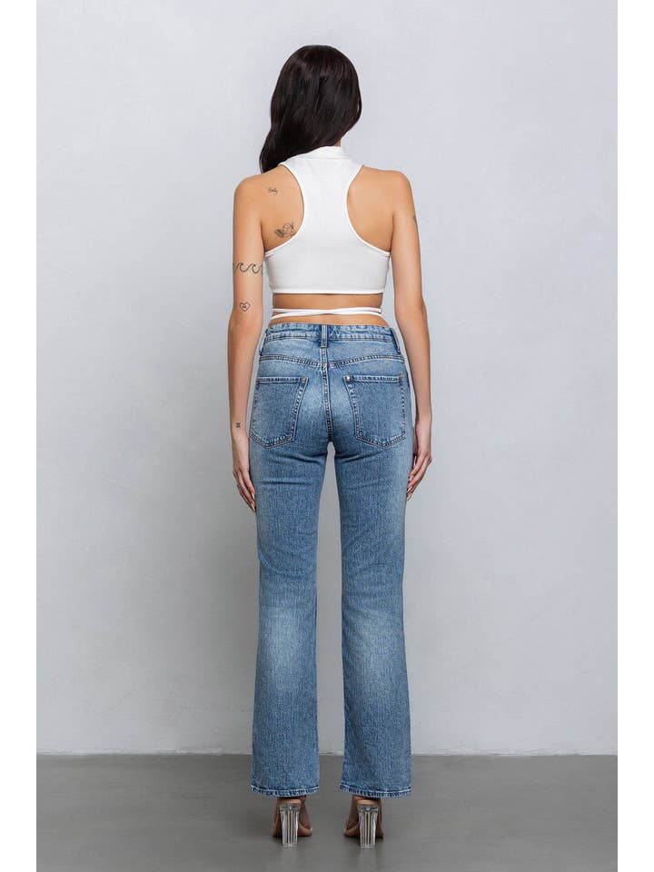 No Vacancy - Wholesale Tank Top - Women's - Crop jersey cut out tank top w/ clasp tie detail2