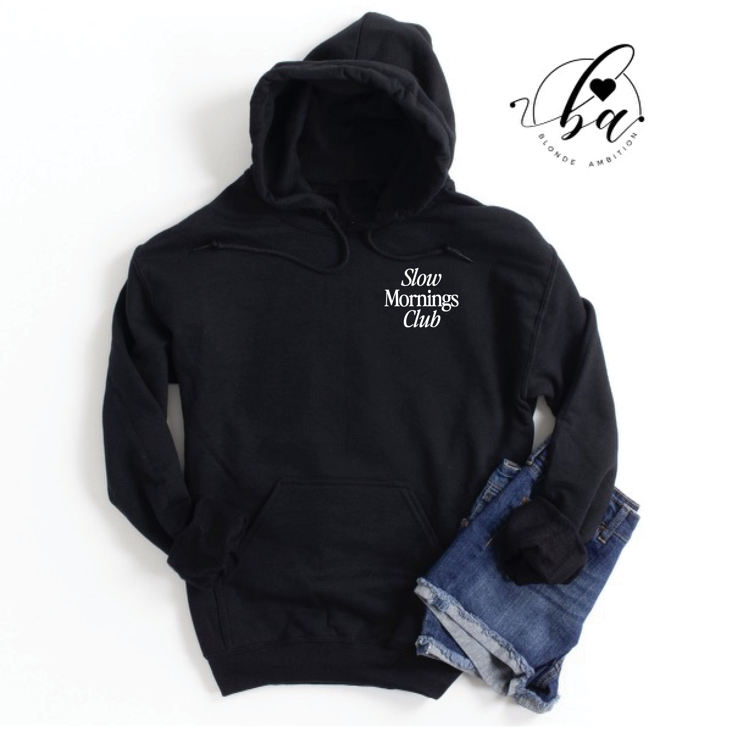 Blonde Ambition Apparel & Designs - Venta al por mayor Sudadera con capucha - Mujer - Sudadera con capucha bordada del Club de Mañanas Lentas0