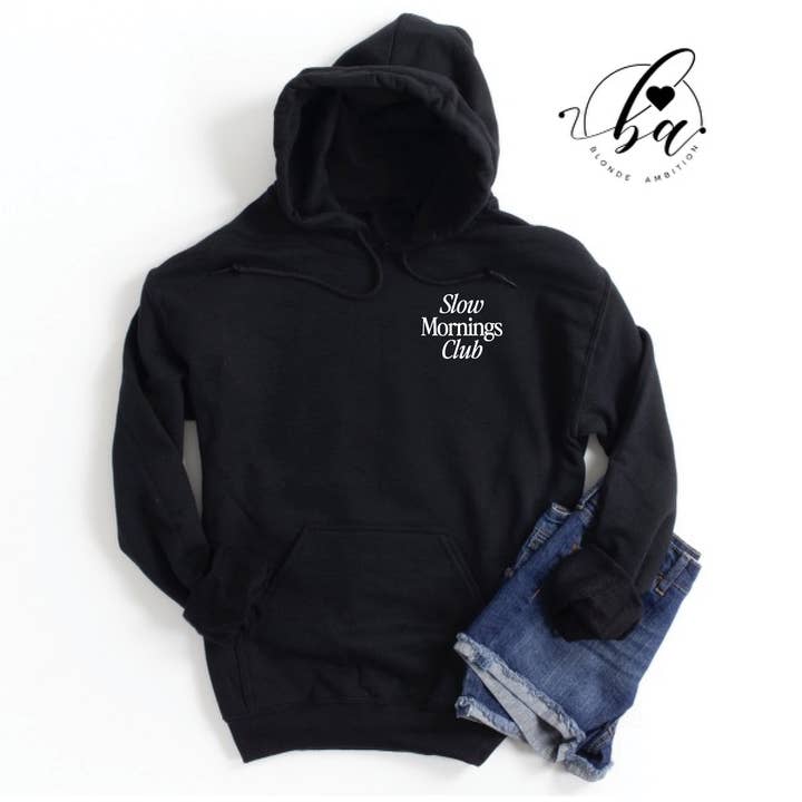 Blonde Ambition Apparel & Designs - Venta al por mayor Sudadera con capucha - Mujer - Sudadera con capucha bordada del Club de Mañanas Lentas