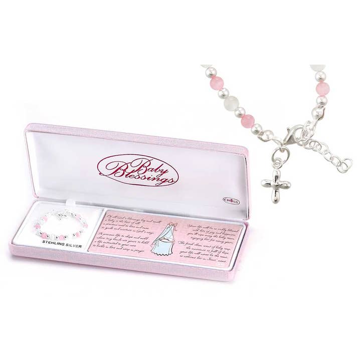 Baby Blessings Armband Rosa Och Vit för wholesale av Dicksons