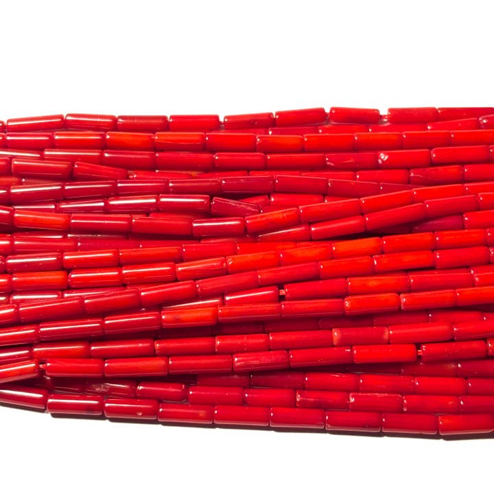 Red Coral Column Beads 9mm 16in for wholesale by Whitestone Jewelry Co.