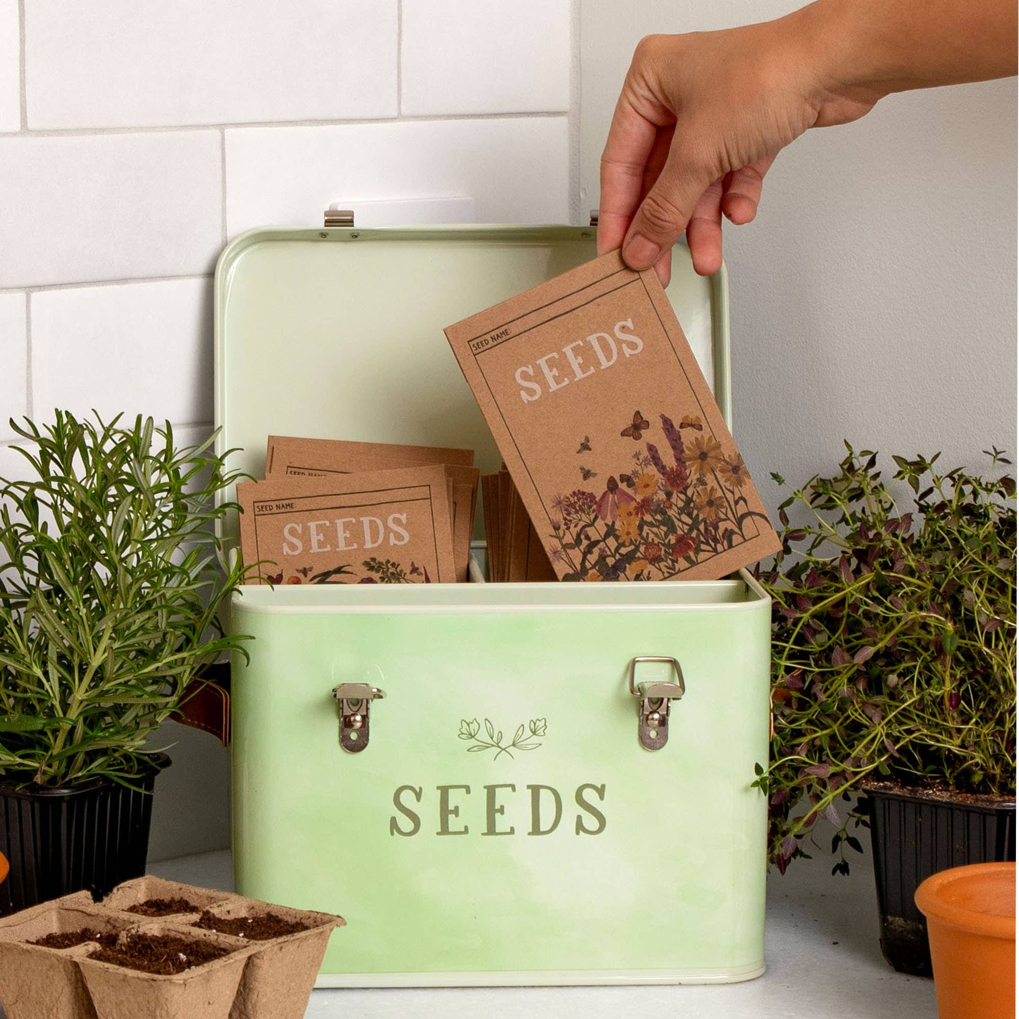 1canoe2 | One Canoe Two Paper Co. - Wholesale Plant Seeds - Green Thumb Tin Seed Storage Box2