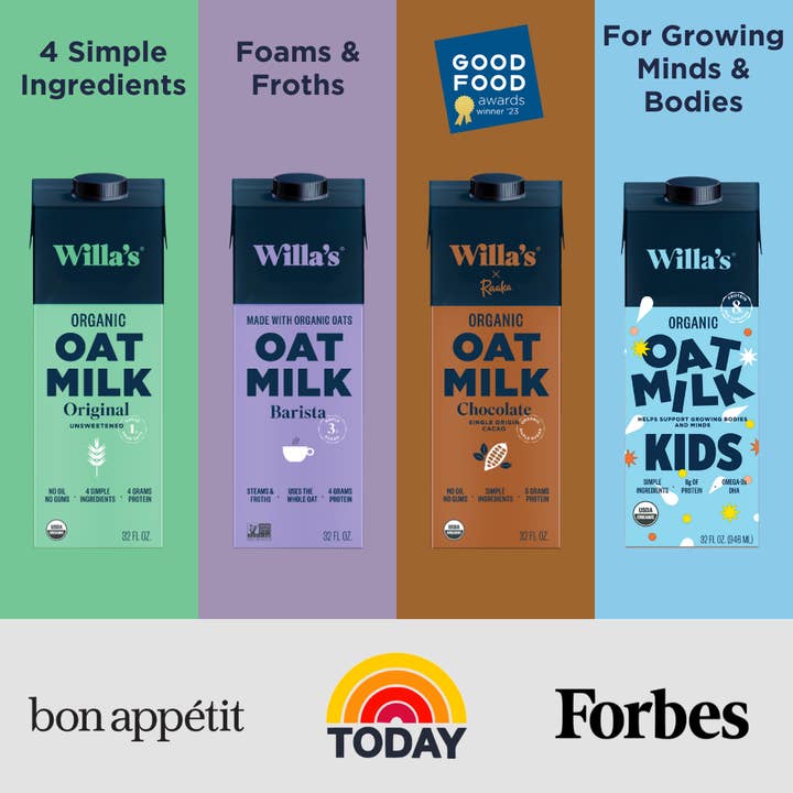 Willa's Organic Oat Milk - Wholesale Non-Dairy Milk - Willa's Organic Kids Oat Milk with Protein and Calcium5