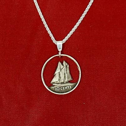 Lost Things Artisan Jewelry - Wholesale Pendant/Charm Necklace - Coin Necklace. Hand Cut Silver Canadian Dimes