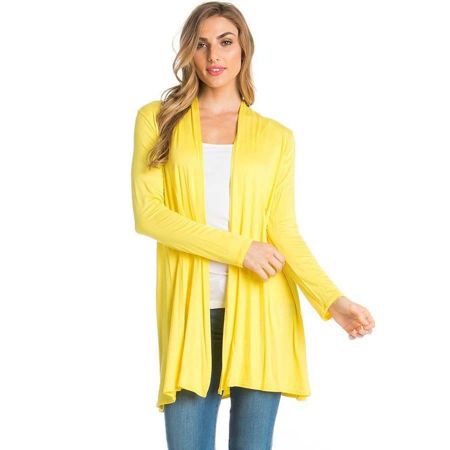 Azules Clothing - Venta al por mayor Cárdigan - Mujer - Cárdigan drapeado de manga larga con parte delantera abierta26