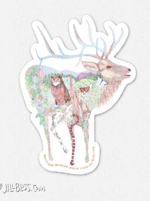 AUTOCOLANTE DE PRADO HABITAT WAPITI (ALÇA) por atacado de Jill Bliss Artwork