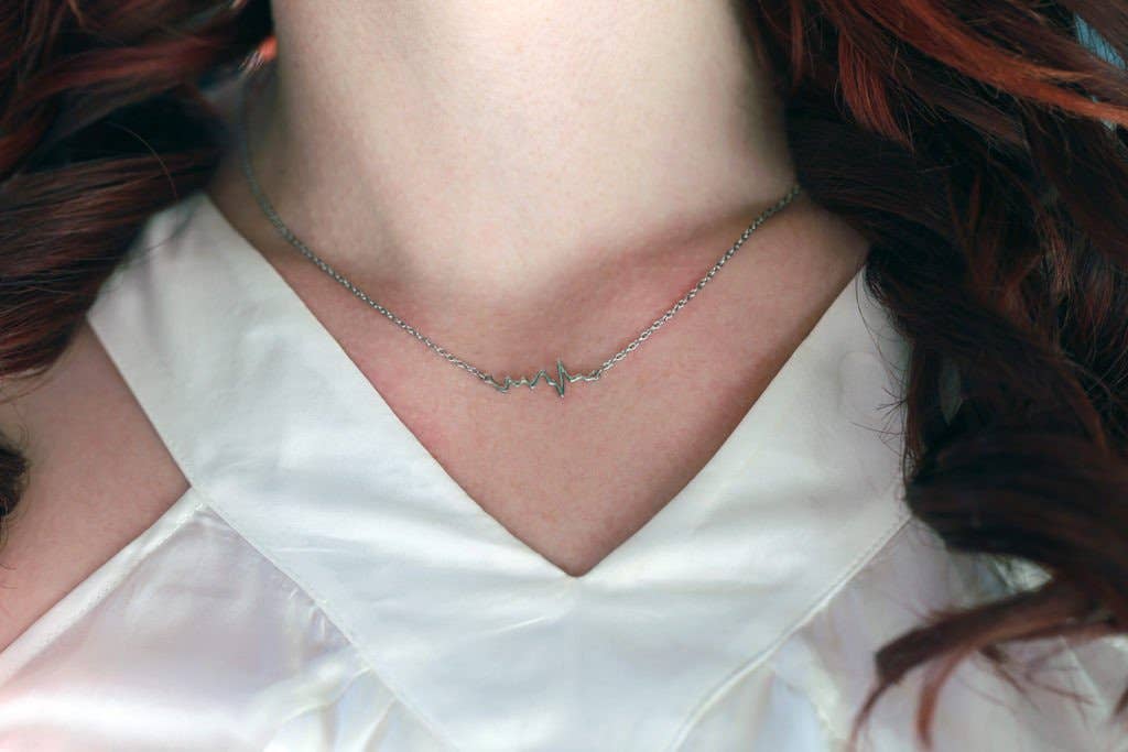 Quan Jewelry - Wholesale Pendant/Charm Necklace - Macaria Electrocardiogram Heartbeat Necklace, Nurse Gifts7