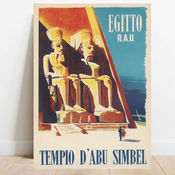 Vintage poster Abu Simbel Temple Egypt - 1960 for wholesale by wallartgallery